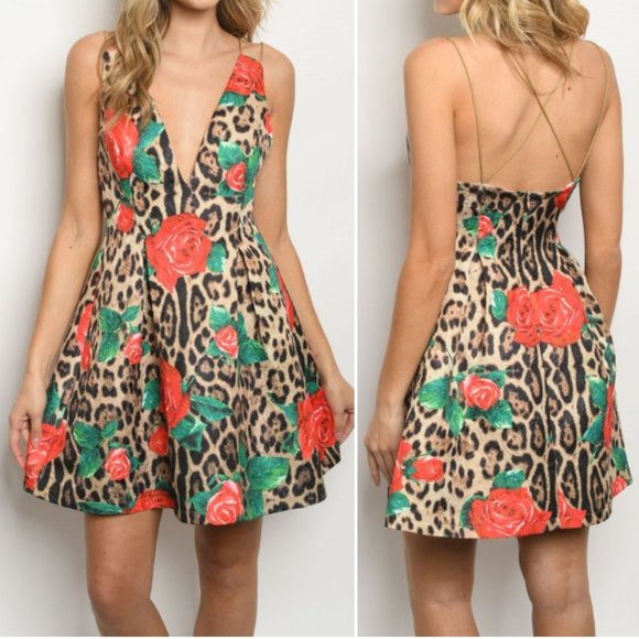 Trend Setter Diva Boutique Dresses & Skirts - GIRLY & FLIRTY CORAL, MINT & LEOPARD DRESS
